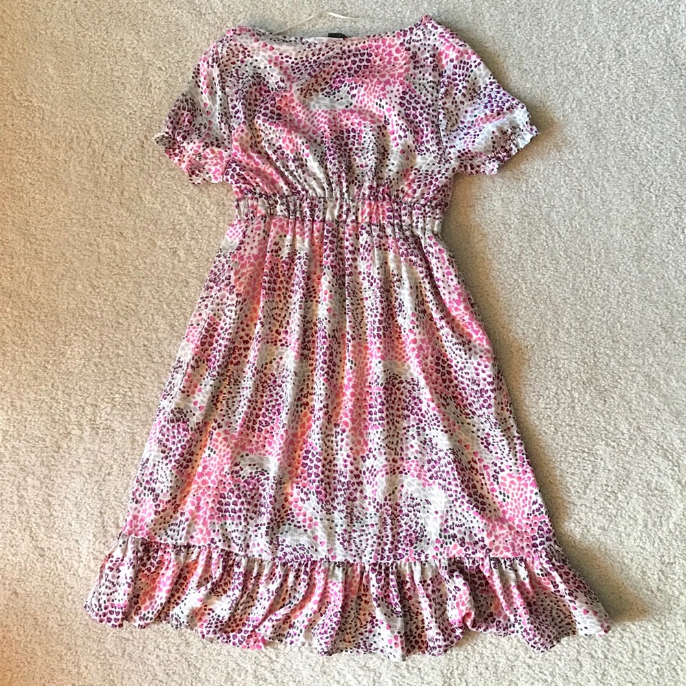 H&M Pink Purple Floral Print Flowy Dress Sz 4 - Picture 3 of 3